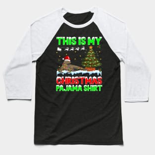 Komodo this is my Christmas pajama shirt - funny Christmas pajama shirt gift Komodo lover - Komodo with Santa hat Christmas shirt Baseball T-Shirt